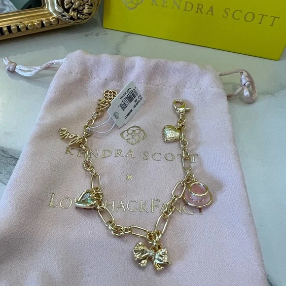 SOLD NEW in gift box. Loveshackfancy Kendra Scott Charm Bracelet - Picture 2 of 5